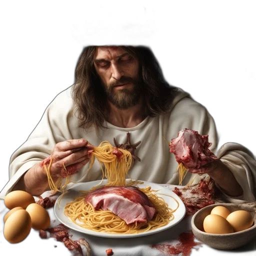 food, photorealistic, man, long transparent PNG cut-out