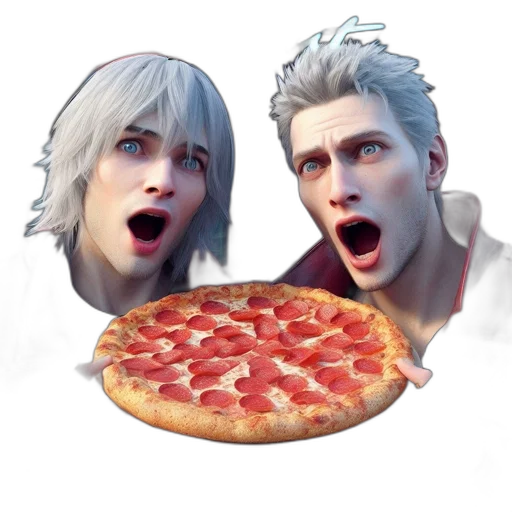 food, face, 3d render, pixel art transparent PNG cut-out