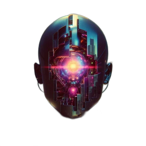 robot, mask, face, cyberpunk transparent PNG cut-out