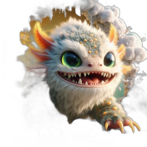 dragon, creature, staff, animal transparent PNG cut-out
