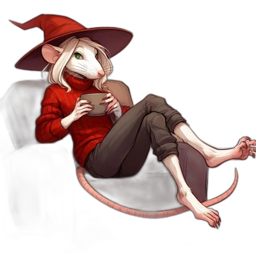 hat, staff, animal, creature transparent PNG cut-out