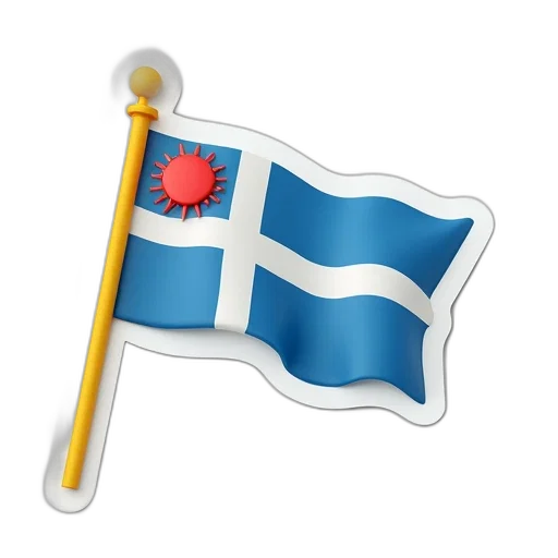 sticker, flag, yellow, pole transparent PNG cut-out