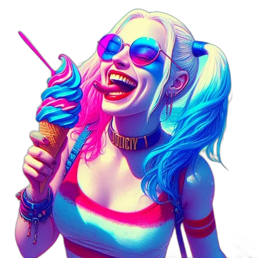 vaporwave, cyberpunk, comic book art, fantasy art transparent PNG cut-out