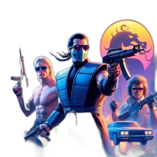 concept art, comic book art, cyberpunk, pixel art transparent PNG cut-out