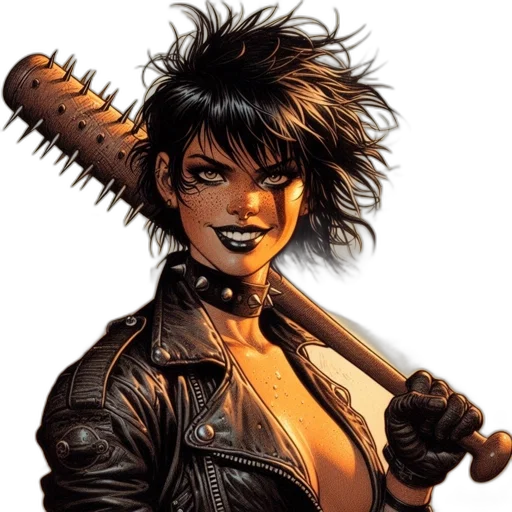 comic book art, concept art, cyberpunk, fantasy art transparent PNG cut-out