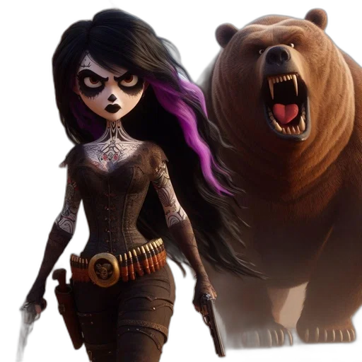 concept art, comic book art, fantasy art, 3d render transparent PNG cut-out