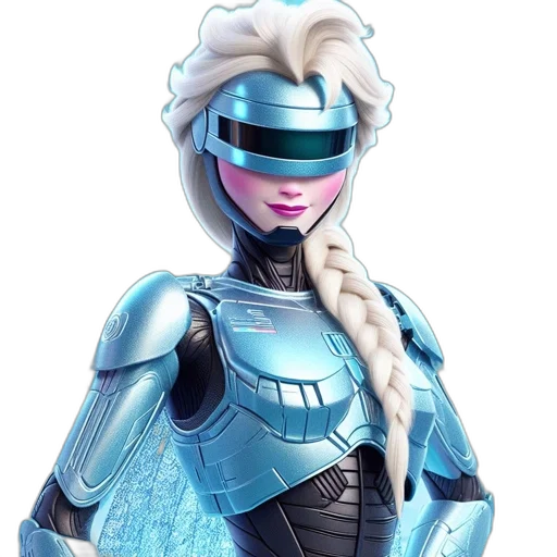 robot, concept art, cyberpunk, 3d render transparent PNG cut-out