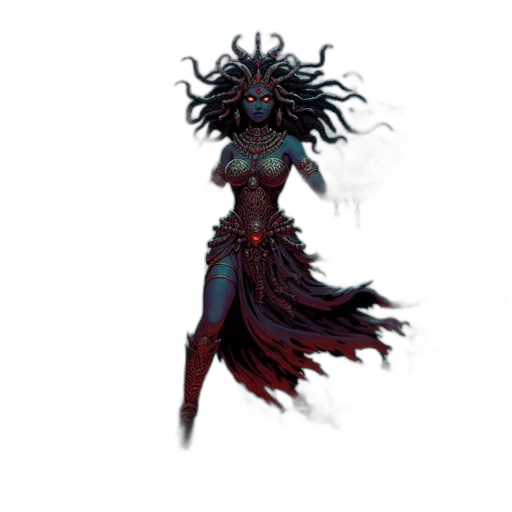 creature, staff, dress, mask transparent PNG cut-out