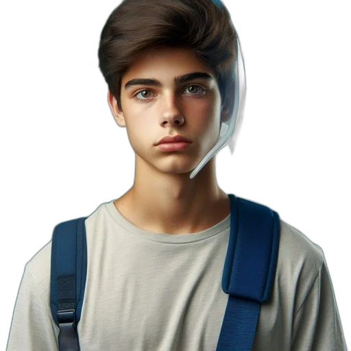 face, jacket, hair, mask transparent PNG cut-out