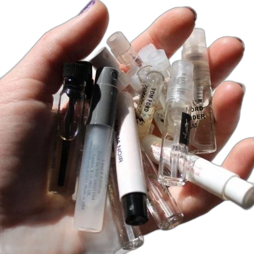 jewelry, bottle, hand, holds transparent PNG cut-out