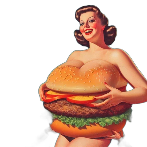 food, dress, photorealistic, vintage-styled transparent PNG cut-out