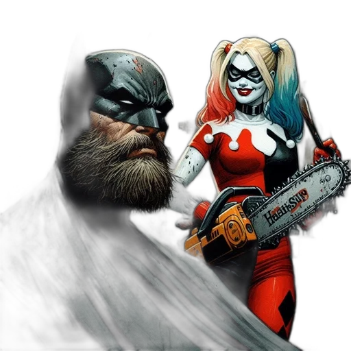 comic book art, concept art, fantasy art, batman transparent PNG cut-out