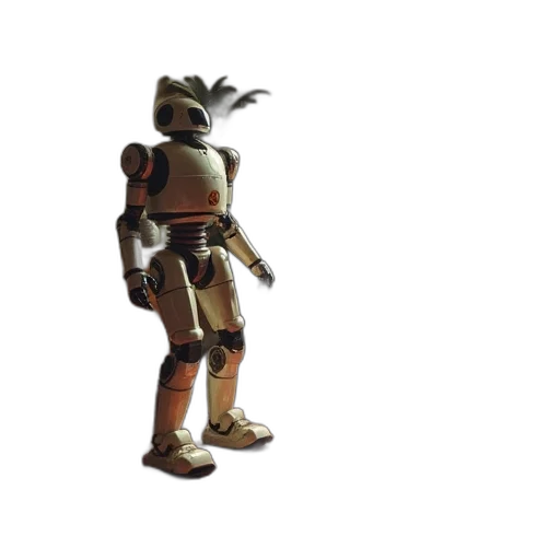 robot, creature, staff, weapon transparent PNG cut-out