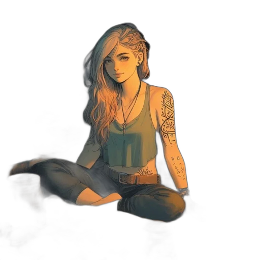 concept art, watercolor, fantasy art, pixel art transparent PNG cut-out