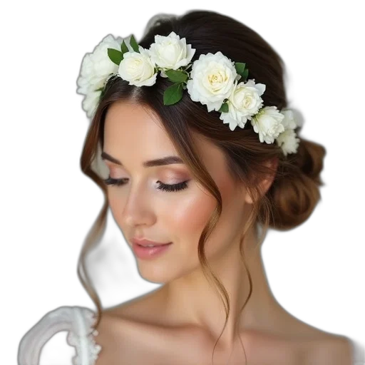 crown, jewelry, face, flower transparent PNG cut-out