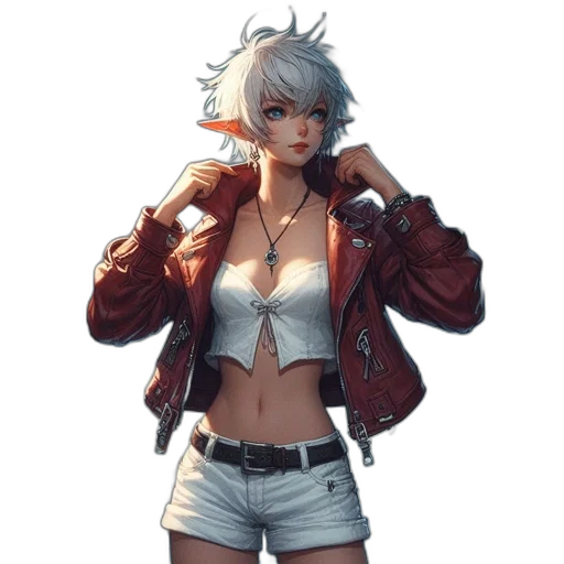 jacket, weapon, staff, face transparent PNG cut-out