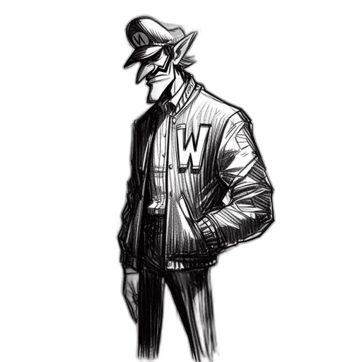 jacket, hat, staff, robot transparent PNG cut-out