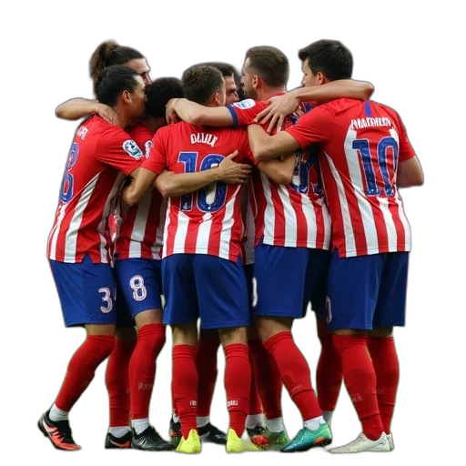 atletico, team, celebrate, after transparent PNG cut-out