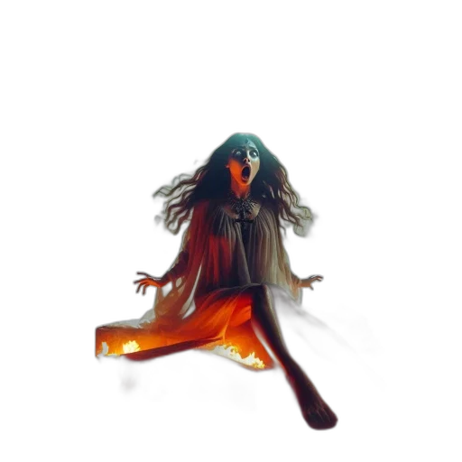 creature, staff, mask, hair transparent PNG cut-out