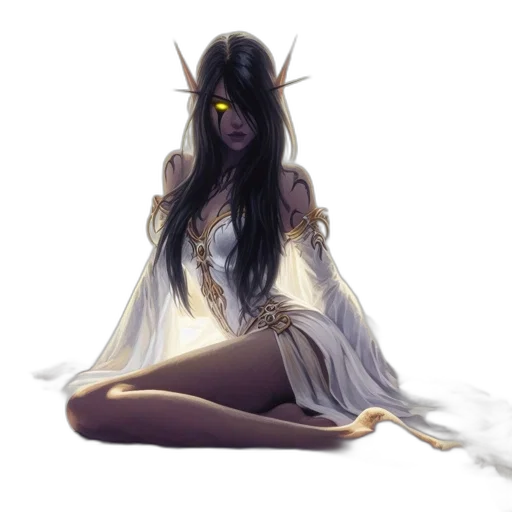 dress, mask, creature, staff transparent PNG cut-out