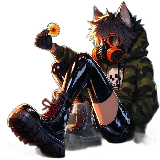 mask, jacket, weapon, animal transparent PNG cut-out