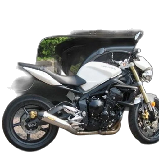 white, motorcycle, black, accents transparent PNG cut-out