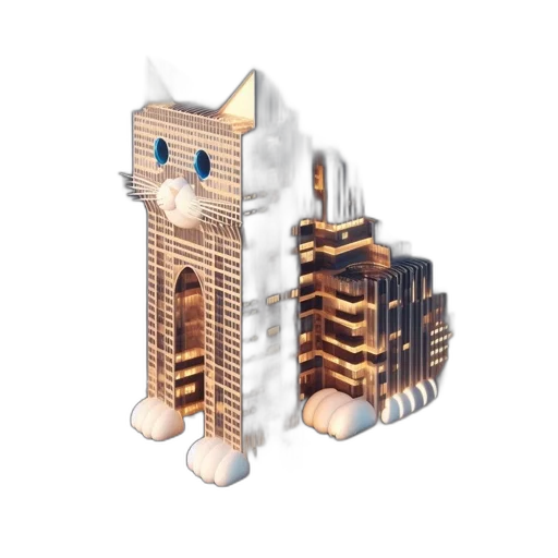 building, furniture, 3d render, pixel art transparent PNG cut-out