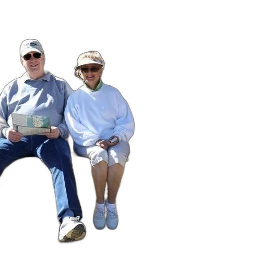 staff, hat, older, couple transparent PNG cut-out