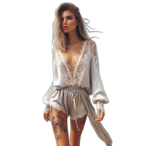 dress, jewelry, jacket, concept art transparent PNG cut-out