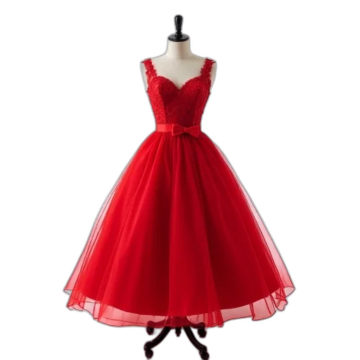 dress, 3d render, red, lace transparent PNG cut-out