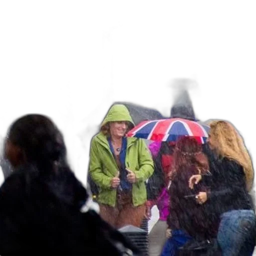 umbrella, jacket, face, hat transparent PNG cut-out