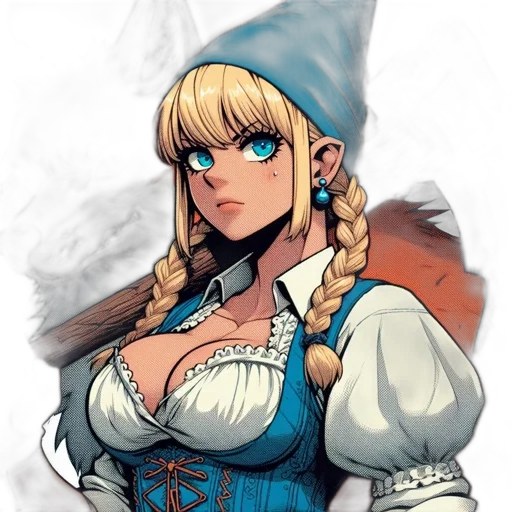 dress, hat, staff, face transparent PNG cut-out