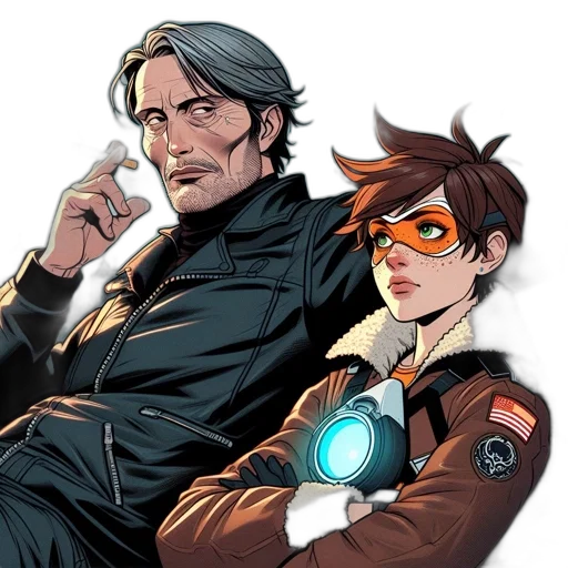 jacket, comic book art, concept art, cyberpunk transparent PNG cut-out