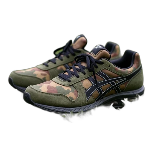 shoes, pair, camouflage, trainers transparent PNG cut-out