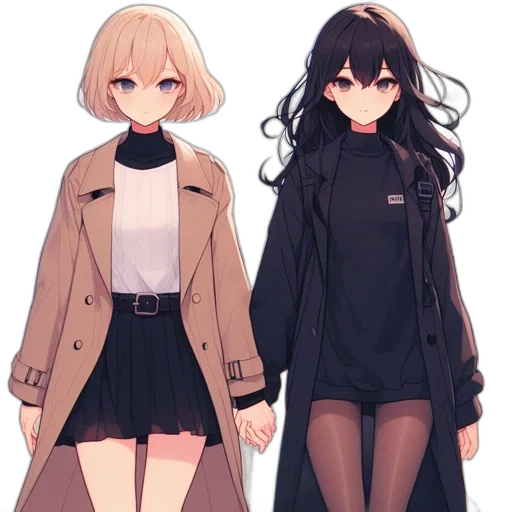 jacket, dress, anime, concept art transparent PNG cut-out