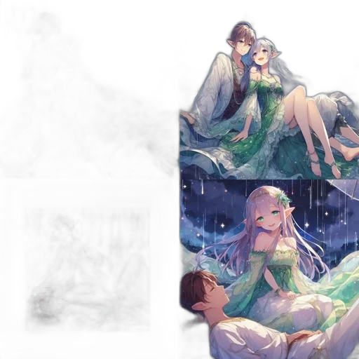 dress, concept art, watercolor, fantasy art transparent PNG cut-out