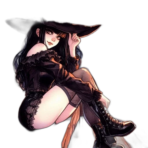 hat, weapon, dress, shoes transparent PNG cut-out