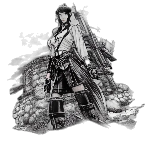 sword, jacket, weapon, staff transparent PNG cut-out