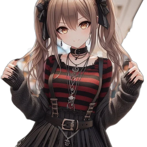 dress, staff, hair, jacket transparent PNG cut-out