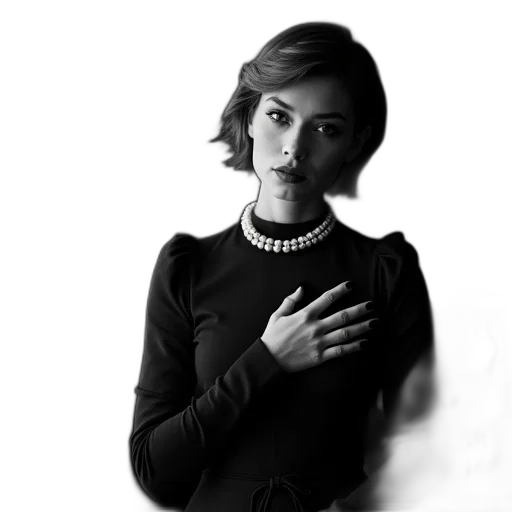dress, jewelry, face, staff transparent PNG cut-out