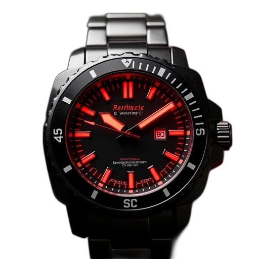 image, watch, red, sub transparent PNG cut-out