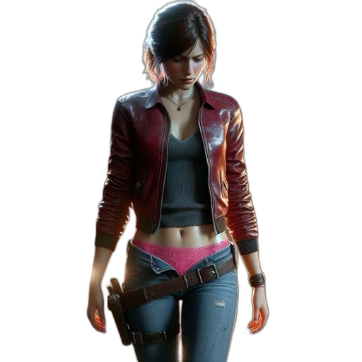 jacket, weapon, concept art, cyberpunk transparent PNG cut-out