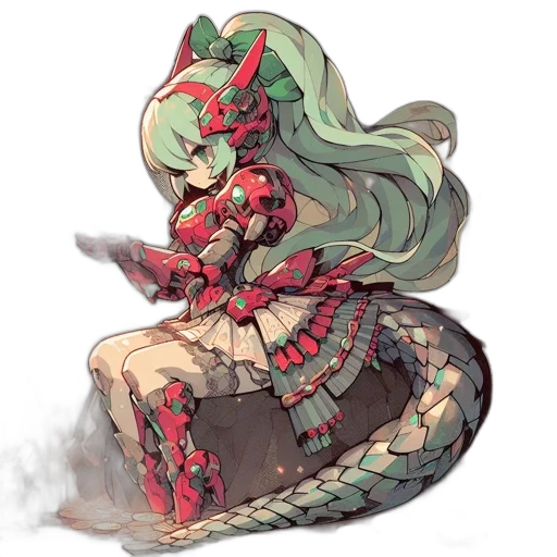 dress, weapon, dragon, staff transparent PNG cut-out