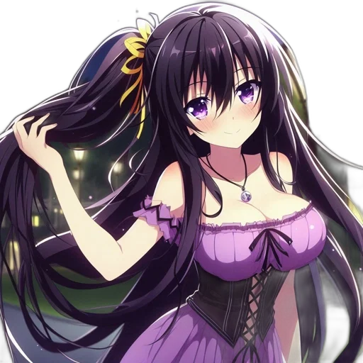 dress, staff, flower, hair transparent PNG cut-out