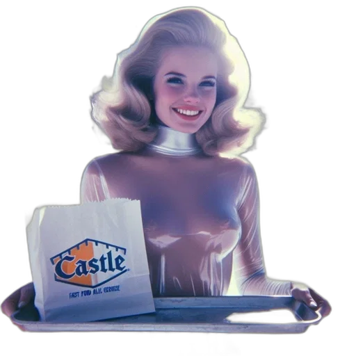 robot, crown, food, vaporwave transparent PNG cut-out
