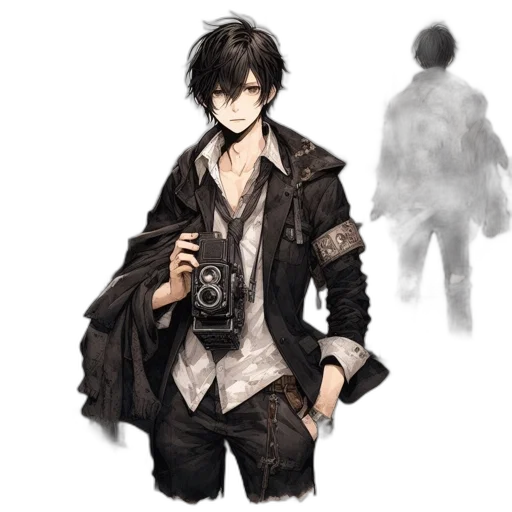 jacket, weapon, staff, mask transparent PNG cut-out