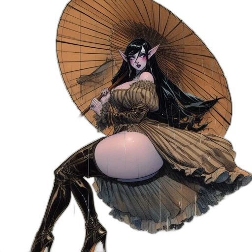 mask, umbrella, hat, dress transparent PNG cut-out