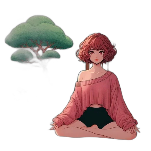 tree, dress, creature, flower transparent PNG cut-out