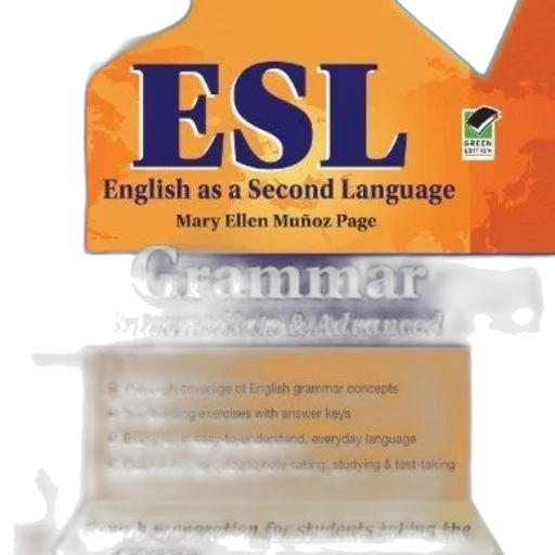 book, titled, esl, grammar transparent PNG cut-out