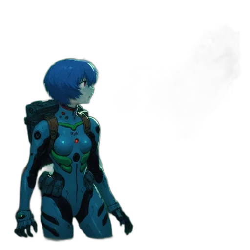 robot, mask, staff, creature transparent PNG cut-out